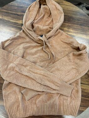 GAP Camel Brown Hooded Knit Sweater